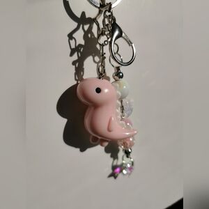 Cute Pink Dinosaur Keychain